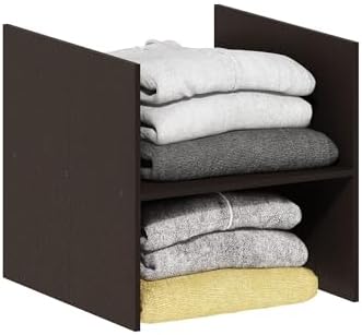 Furinno Cubicle H-Shelf Cube Insert, 2-Tier Cube Organizer, Black Oak by Furinno-FitsYourSpaceFitsYourBudget