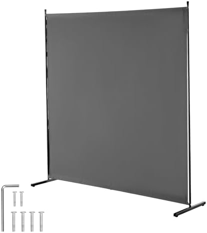 VEVOR Room Divider, Single Panel Room Divider, 6FT Privacy Screen Indoor, Partition Divider for Room Separation, Freestanding Room Divider Panel for Office, Bedroom, Grey by VEVOR