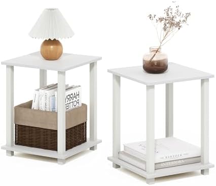 Furinno Simplistic Set of 2 Toolless Living Room Table Set, White by Furinno-FitsYourSpaceFitsYourBudget
