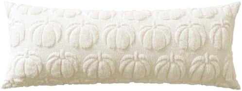 MIULEE Fall Pillow Cover Pumpkin Fall Decor Lumbar 14x36 Cream White - Image 7