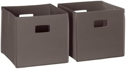 RiverRidge Folding Storage Bins - 2-pack of 10in Tall Brown Cubes by RiverRidgeHome