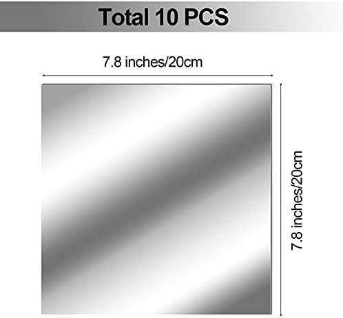 Zonon 10 Pieces Flexible Mirror Sheets Self Adhesive,7.9 X 7.9 Inches - Image 6