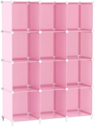 AWTATOS 12 Cube Storage Organizer, Closet Organizers Storage Shelves, Pink by AWTATOS