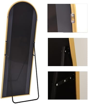 KOMCOTE Arched Floor Mirror - Full Length 76"x34", Oversized Wall Mirror for Bedroom & Living Room, Large Gold Standing Mirror, Durable Framed Floor-Length Mirror - Image 5