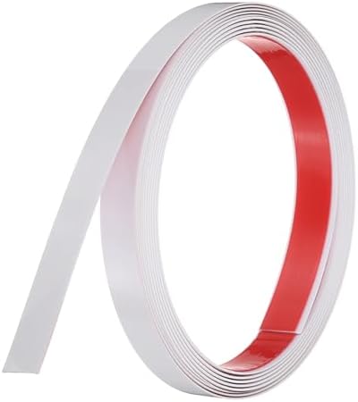uxcell White Peel and Stick Molding Trim, 0.8 Inch x 9.8 ft Self-Adhesive Mirror Tape, Flexible PVC Border Strip for Wall Decoration Tile Edge Ceiling Floor Frame Furniture Decoration by uxcell