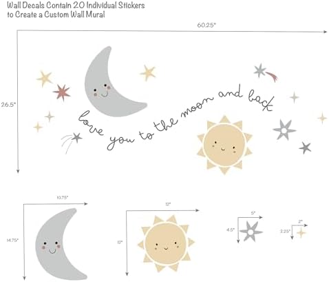 Bedtime Originals Little Star Celestial Moon & Stars Wall Decal/Stickers - Image 2