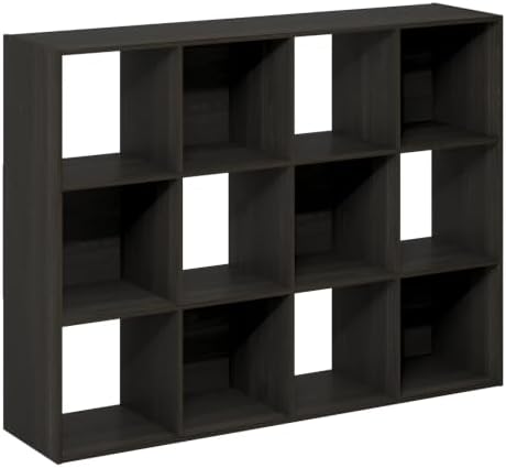 Furinno PELLI Book Shelf, 12-Cube Bookshelf, Cube Storage Organizer Bookcase, 11.7 x 47.6 x 36, for Living Room, Bedroom, Home Office, Espresso - Image 5