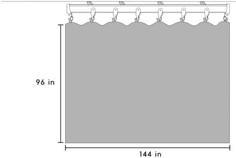 Room Divider Blackout Curtains Flexible Sliding Tracks Sets Ceiling Mounted Rod Window Curtain Privacy Separation for Bedroom Living Rooms,1 Panel Grey Drape and Black Track Set-W144xH96 in - Image 7