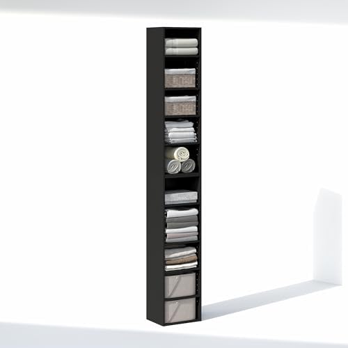 Furinno PASIR 10-Tier Closet Organizers and Storage, Open Shelf, Storage Organizer, 12-Inch Width, for Closet, Bedroom, Blackwood - Image 4