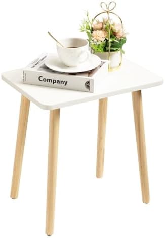 FORAOFUR Small Side Table, Modern Wood Mini Coffee Table, Easy Assembly Compact End Table for Living Room Bedroom Sofa, Minimalist White Accent Furniture for Small Spaces by FORAOFUR