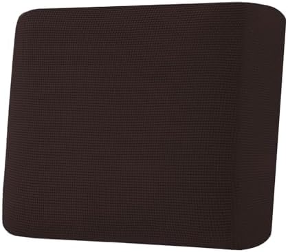 H.VERSAILTEX Super Stretch Individual Seat Cushion Covers Sofa Covers Couch Cushion Covers Slipcover Sets Thick Jacquard Textured Twill Fabric (1 Piece Chair Cushion Cover, Chocolate) by HVERSAILTEX