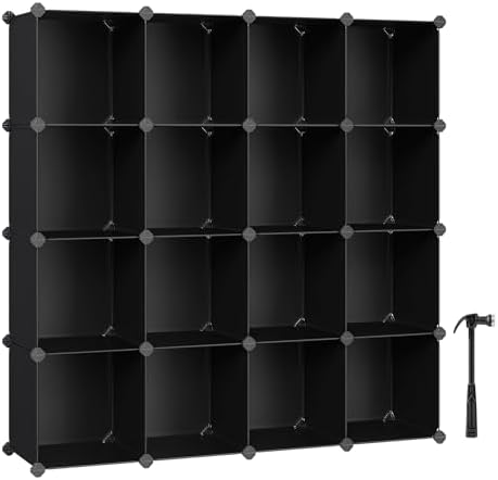 SONGMICS 16 Cube Storage Organizer，Plastic stackable cube shelf by Unknown