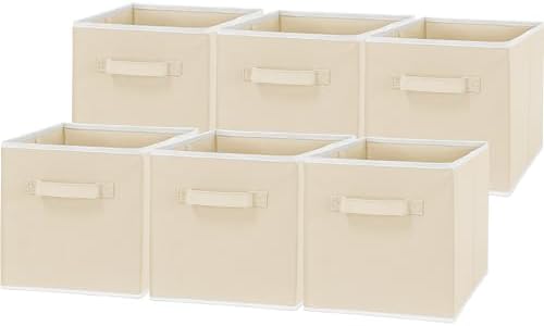 Simple Houseware 11-Inch Foldable Cube Storage Bins, Beige, 6-Pack by SimpleHouseware