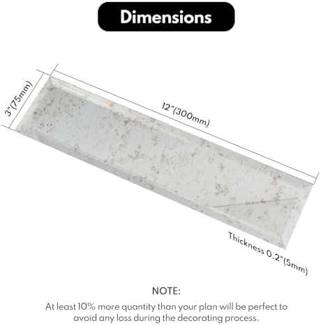 Lovdeco Peel and Stick Light Antique Mirror Tile Subway Mirror Backsplash for Kitchen Bathroom Wall (20 Pcs, 5 SQ.FT.), 3x12 Inch - Image 2