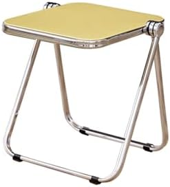 16.2"×14.1" Acrylic Folding Side Table, Portable Lightweight End Table, Sturdy Metal Frame and No Assembly Required, Space-Saving Design for Living Room, Bedroom and Small Room, Yellow by HYYTEIBL