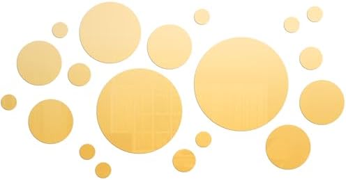 Shappy 32 Pcs Acrylic Mirror Wall Stickers Removable, Gold, Medium Size by Shappy