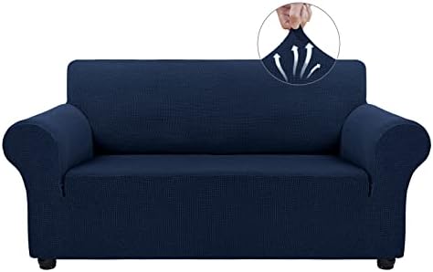 Asnomy Stretch Couch Covers Washable, loveseat Cover Slipcovers, Navy Blue by Asnomy