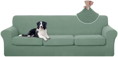 U-NICE HOME 4 Pieces Oversized Stretch Couch Cover Slipcover, Olive Green by U-NICEHOME