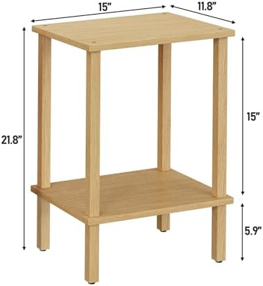 TUTOTAK End Table, Side Table, Nightstand, 2-Tier Storage Shelf - Image 3