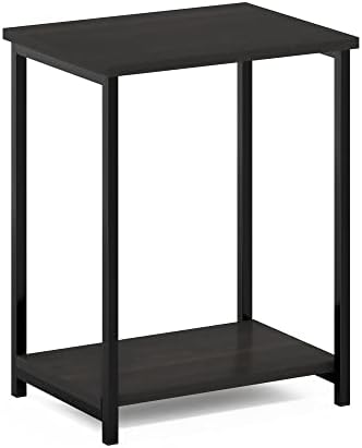 Furinno Simplistic 2-Tier Metal Frame Side Table, Espresso - Image 5