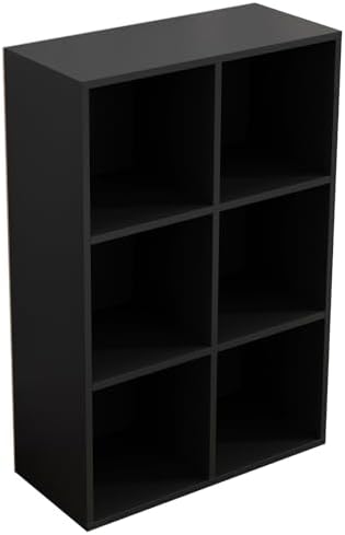 OSCHF 6-Cube Storage Shelf Bookcase, Black by OSCHF