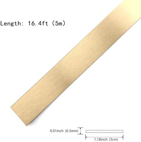 Gold Metalized Brushed Finish Molding Trim, Peel and Stick Strip for Mirror Frame, Wall, Fireplace and Home DIY Decoration (16.4 ft x 1.18 inch) - Image 2