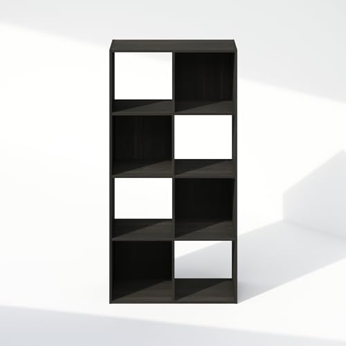 Furinno PELLI Book Shelf, 8-Cube Bookshelf, Horizontal Cube Storage Organizer Bookcase, 11.7 x 23.7 x 47, for Living Room, Bedroom, Home Office, Espresso - Image 4