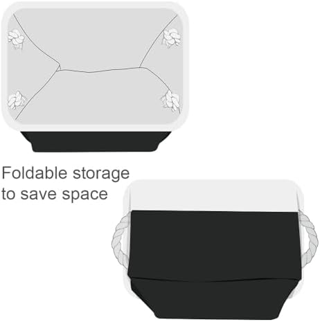 TheWarmHome Storage Basket for Gifts Empty - Large Cubes 3 Pack 15.8x11.8x11.8 inch Storage Bins for Organizing Book Cloth Bathroom Toy (White & Black) - Image 7