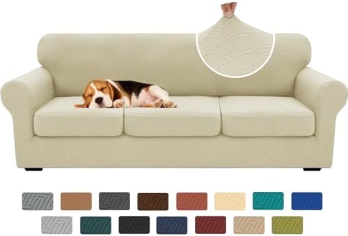 XINEAGE 3-Piece Stretch X-Large Sofa Cover, Washable Couch Covers for Dog by XINEAGE