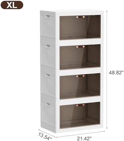 JOYMOOP 198 Qt Stackable Storage Bins with Lids, Closet Organizers and Plastic Storage Drawers for Home, 3 Pack Cubes - Image 2