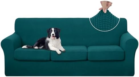 U-NICE HOME 4 Pieces Stretch Couch Cover Sofa Slipcover, Blue by U-NICEHOME