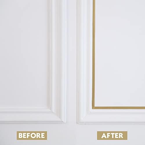 Trimold Matte Gold Molding Trim Peel and Stick, Flexible Mirror Border Design, Wall Ceiling Floor Cabinet Tile Edge Moulding, 5m x 1cm - Image 5
