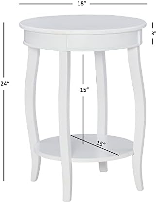 Powell Furniture Powell Round Shelf, White Table, 18" x 18" x 22" Tall - Image 3