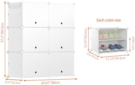HOMIDEC Shoe Rack Organizer 24 Pair Modular Shoe Storage Cabinet for Closet - Image 3