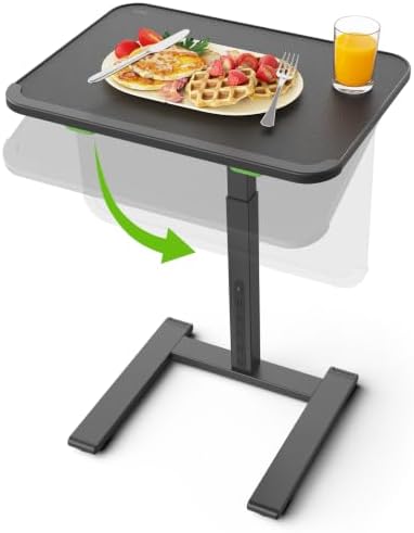 SAIJI Sturdy TV Tray Table with Wheels, Heavy Duty Metal TV Trays for Couch by SAIJI