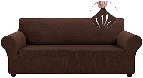Asnomy Stretch Oversized Couch Covers for Sofa Slipcover,Chocolate by Asnomy
