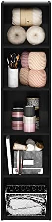 Furinno PASIR Book Shelf, 5-Tier Modern Bookshelf, Open Shelves Bookcase 9 x 12 x 52, Easy Assembly, for Living Room, Bedroom, Home Office, Blackwood - Image 6