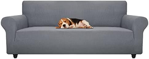 ZNSAYOTX Stretch Oversized Couch Cover Universal Sofa Covers for Living Room Dogs Pet Furniture Protector Spandex Extra Large Sofa Slipcovers with Anti Slip Foam Sticks (Light Grey, XL Sofa) by ZNSAYOTX