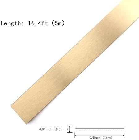 Gold Metalized Brushed Finish Molding Trim, Peel and Stick Strip for Mirror Frame, Wall, Fireplace and Home DIY Decoration (16.4 ft x 0.4 inch) - Image 2