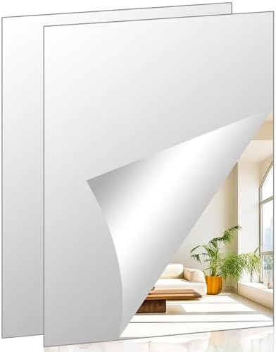 Acrylic Mirror Sheet for Wall, 15.7" x 19.6" x 2Pcs by DARENYI