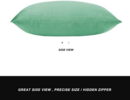 GIGIZAZA Mint Turquoise Velvet Decorative Throw Pillow Covers 12x20 for Sofa Bed 2 Pack Soft Lumbar Cushion Cover - Image 7