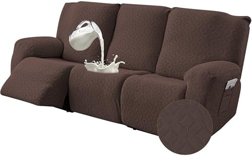 Gennia Waterproof Recliner Sofa Cover,3 Seat Couch Cover,Chocolate by Genina