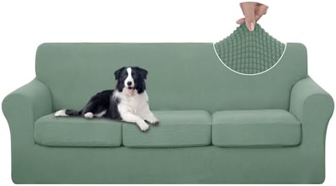 U-NICE HOME 4 Pieces Stretch Couch Cover Sofa Slipcover, Olive Green by U-NICEHOME