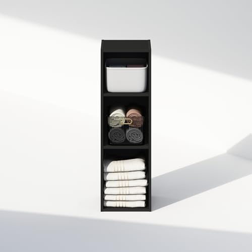 Furinno Reed 3-Tier Closet Organizers and Storage, Closet Organizer, Open Shelf Closet Storage, for Wardrobe, Bedroom, Living Room, 10-Inch Width, Blackwood - Image 6