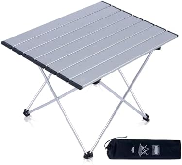 iClimb Ultralight Compact Camping Folding Table (Silver - L) by iClimb