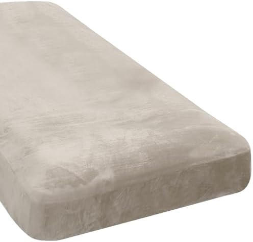 H.VERSAILTEX Velvet Stretch Individual Chaise Cover Sectional Couch Covers for L Shaped Sofa Both Left/Right Furniture Protector Seat Cushion Sofa Cover (1 Piece Chaise Cover, French Oak) by HVERSAILTEX