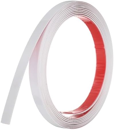 uxcell White Peel and Stick Molding Trim, 0.6 Inch x 9.8 ft Self-Adhesive Mirror Tape, Flexible PVC Border Strip for Wall Decoration Tile Edge Ceiling Floor Frame Furniture Decoration by uxcell