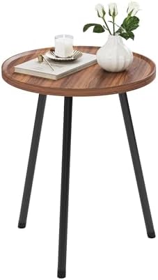 Round Side Table, Small End Table, Drink Table for Couch, Mini Tea Table for Sofa, Modern Accent Nightstand for Small Space, Living Room Bedroom LET521DR - Image 6