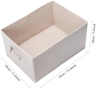 Clothings Collapsible Storage Bins, Foldable Organizers and Storage Baskets Cube Storage Bin for Bedroom Living Room (4 Pack) (Flaxen, 15.4x11.4x7.9inch) - Image 2