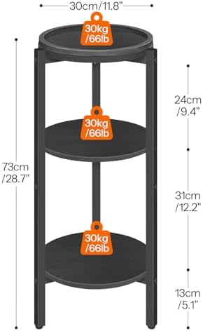 HOOBRO Small Round Side Table, 3-Tier Circle End Table for Small Space - Image 3